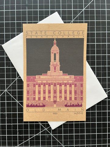 Old Main - 1930 Purple Miniature Digital Print