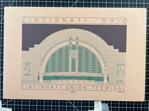 Cincinnati Union Terminal - 1931 Green Digital Print