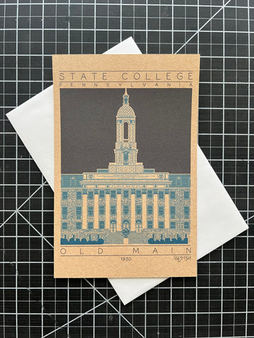Old Main - 1930 Blue Miniature Digital Print