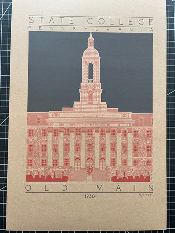 Old Main - 1930 Orange Digital Print
