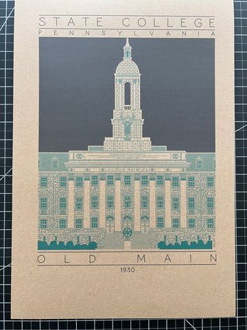 Old Main - 1930 Green Digital Print