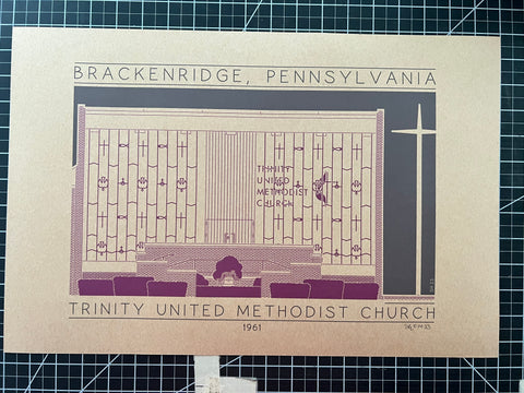 Trinity United Methodist Church - 1961 Purple Digital Print