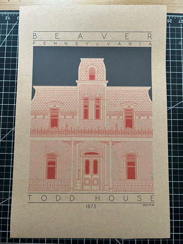 Todd House - 1873 Orange Digital Print