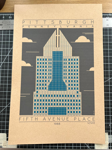 Fifth Avenue Place - 1988 Blue Digital Print