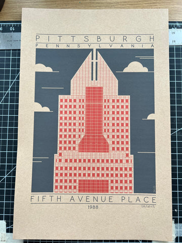 Fifth Avenue Place - 1988 Orange Digital Print