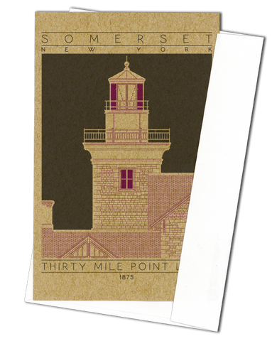 Thirty Mile Point Light - 1875 Purple Miniature Digital Print