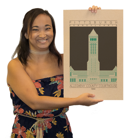 Allegheny County Courthouse - 1888 Green Digital Print