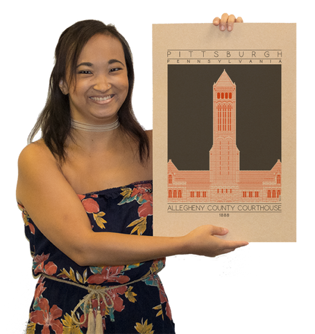 Allegheny County Courthouse - 1888 Orange Digital Print