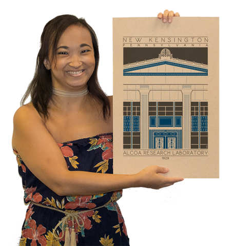 Alcoa Research Laboratory - 1929 Blue Digital Print