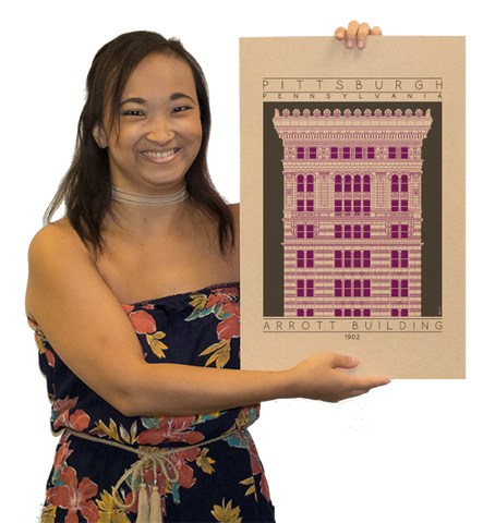 Arrott Building - 1902 Purple Digital Print