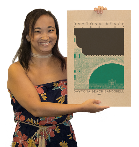 Daytona Beach Bandshell - 1937 Green Digital Print