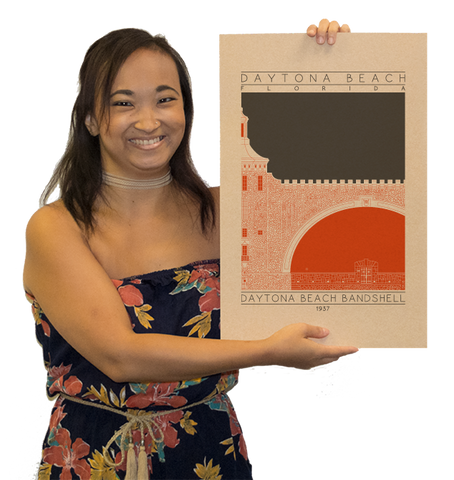 Daytona Beach Bandshell - 1937 Orange Digital Print