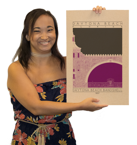 Daytona Beach Bandshell - 1937 Purple Digital Print