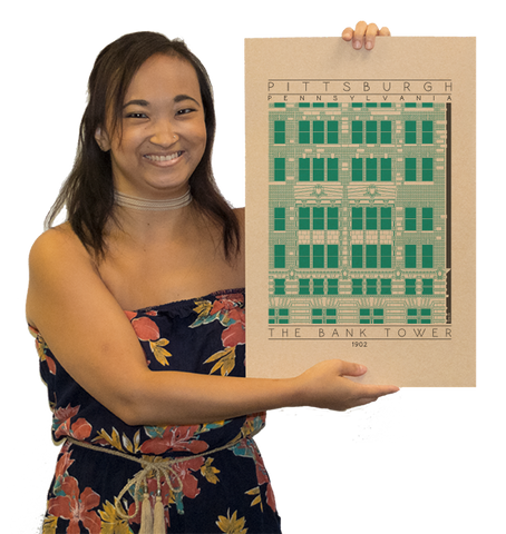 The Bank Tower - 1902 Green Digital Print