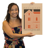 Andrew Bayne Memorial Library - 1875 Orange Digital Print