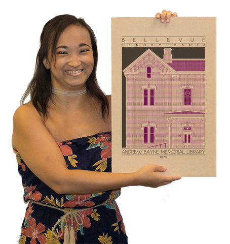 Andrew Bayne Memorial Library - 1875 Purple Digital Print