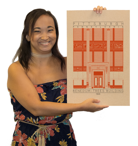 Benedum-Trees Building - 1905 Orange Digital Print