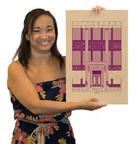 Benedum-Trees Building - 1905 Purple Digital Print