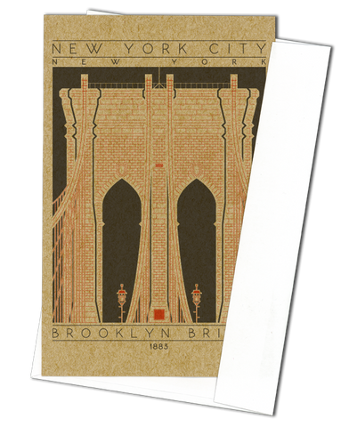 Brooklyn Bridge - 1883 Orange Miniature Digital Print