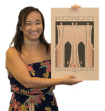 Brooklyn Bridge - 1883 Orange Digital Print