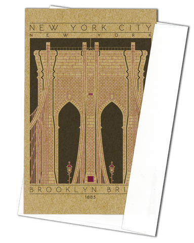 Brooklyn Bridge - 1883 Purple Miniature Digital Print