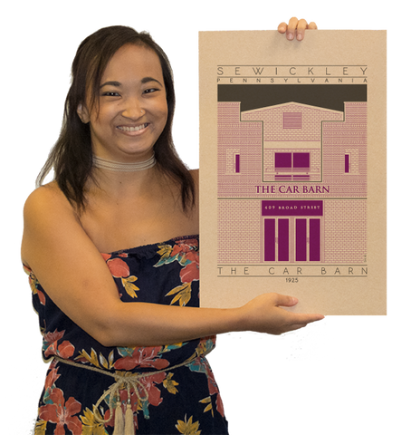 The Car Barn - 1925 Purple Digital Print