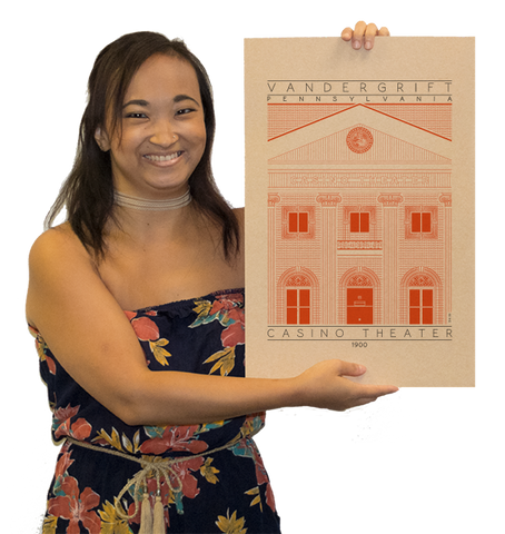 Casino Theater - 1900 Orange Digital Print