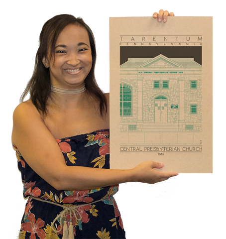 Central Presbyterian Church - 1913 Green Digital Print