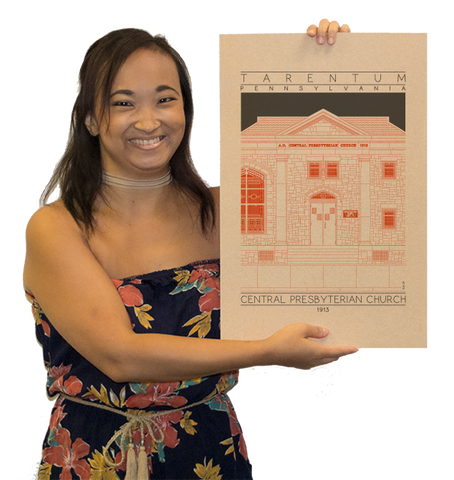 Central Presbyterian Church - 1913 Orange Digital Print