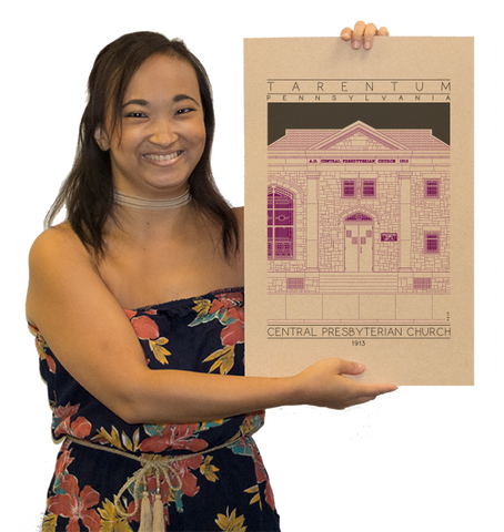 Central Presbyterian Church - 1913 Purple Digital Print