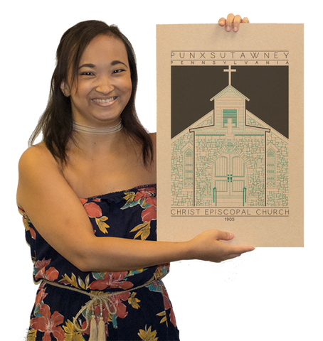 Christ Episcopal Church - 1905 Green Digital Print