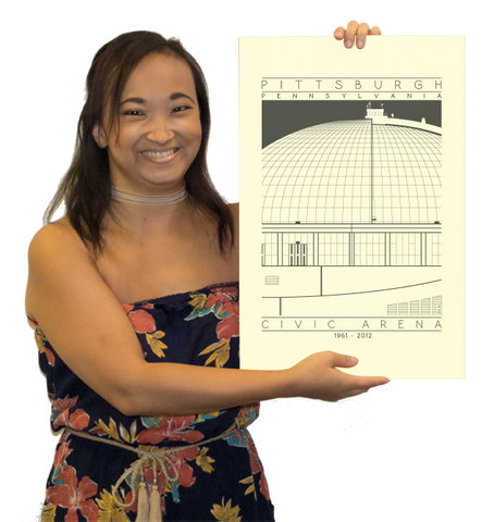 Civic Arena - 1961 - 2012 Black Digital Print