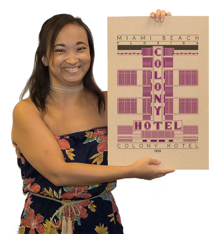 Colony Hotel - 1935 Purple Digital Print