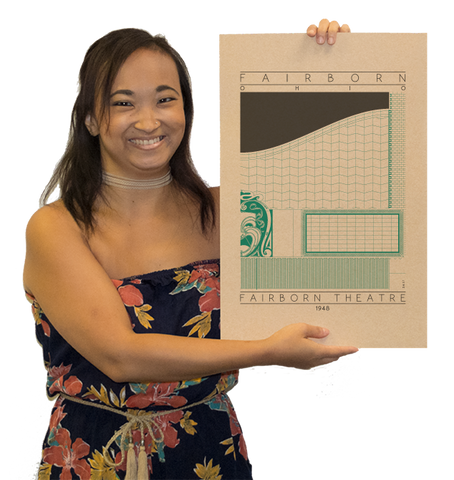 Fairborn Theatre - 1948 Green Digital Print