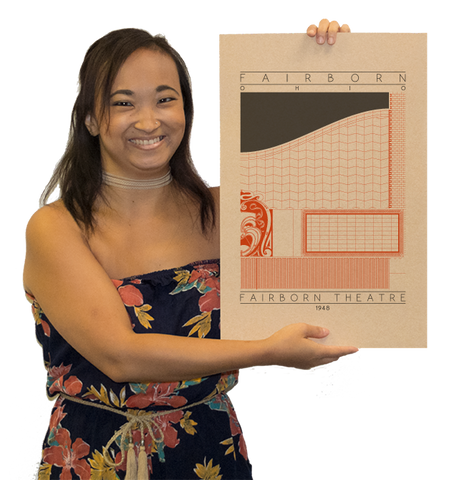 Fairborn Theatre - 1948 Orange Digital Print