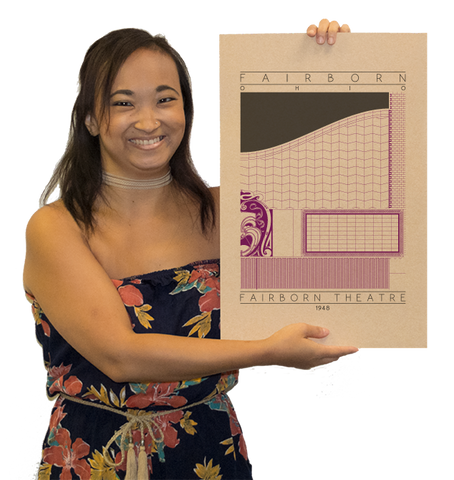 Fairborn Theatre - 1948 Purple Digital Print