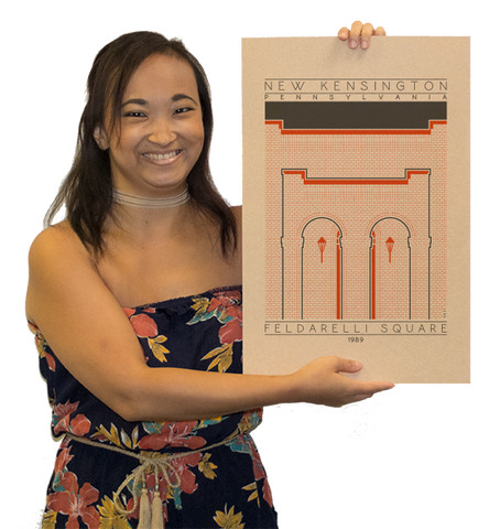 Feldarelli Square - 1989 Orange Digital Print