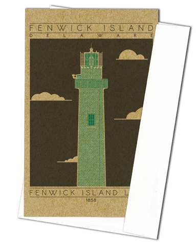 Fenwick Island Light - 1858 Green Miniature Digital Print