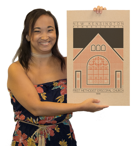 First Methodist Episcopal Church - 1898 Orange Digital Print