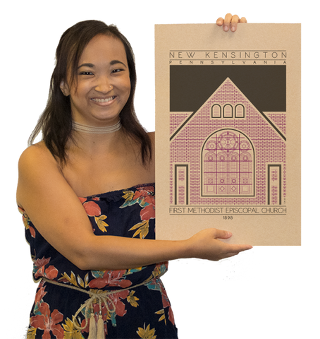 First Methodist Episcopal Church - 1898 Purple Digital Print