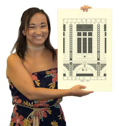 Forbes Field - 1909 - 1971 Black Digital Print