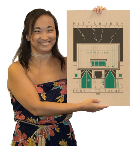 Fort Pitt Tunnel - 1960 Green Digital Print