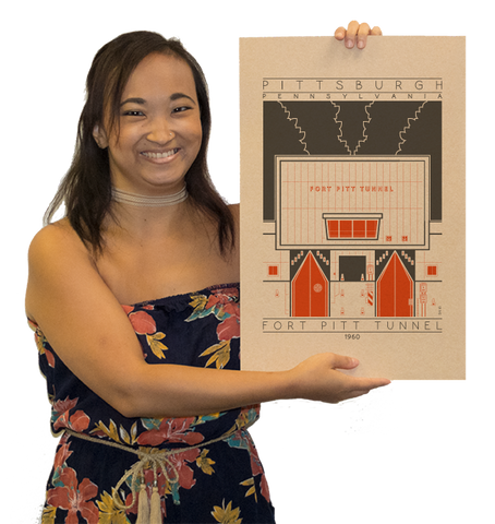 Fort Pitt Tunnel - 1960 Orange Digital Print