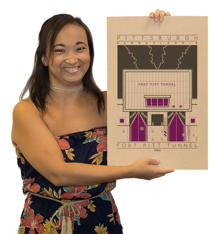 Fort Pitt Tunnel - 1960 Purple Digital Print