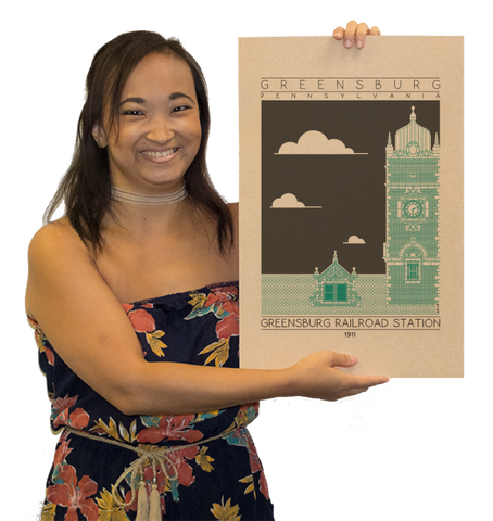 Greensburg Railroad Station - 1911 Green Digital Print