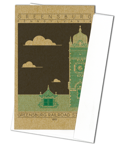 Greensburg Railroad Station - 1911 Green Miniature Digital Print