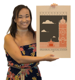 Greensburg Railroad Station - 1911 Orange Digital Print