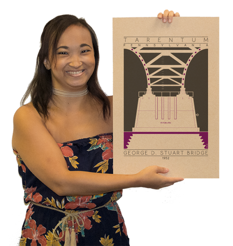 George D. Stuart Bridge - 1952 Purple Digital Print