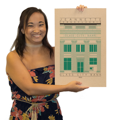 Glass City Bank - 1922 Green Digital Print