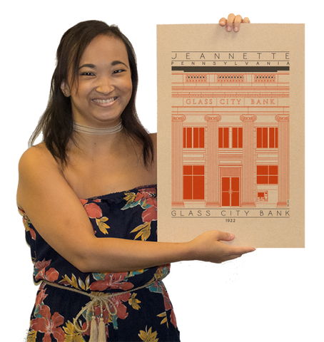 Glass City Bank - 1922 Orange Digital Print